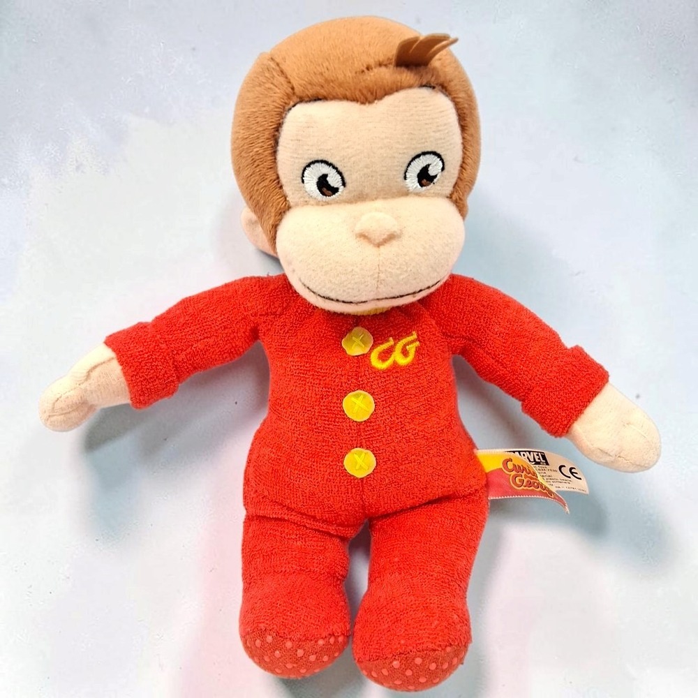 Marvel Toys Curious George Plush 8" Red Pajamas Official Movie Merchandise 2006